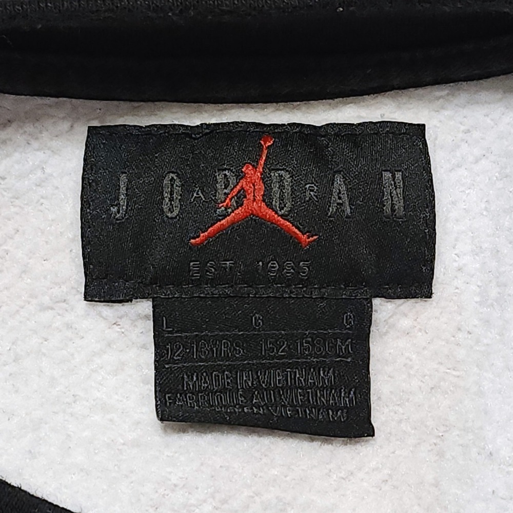 Jordan Jumpman Holiday Crew Sweatshirt Boys Large Fair Isle White Black Red - Picture 7 of 8
